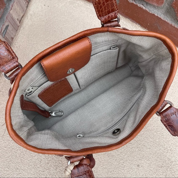 🆕Brighton🤎Embossed Leather and Canvas Weave Shoulder Bag - Picture 6 of 8